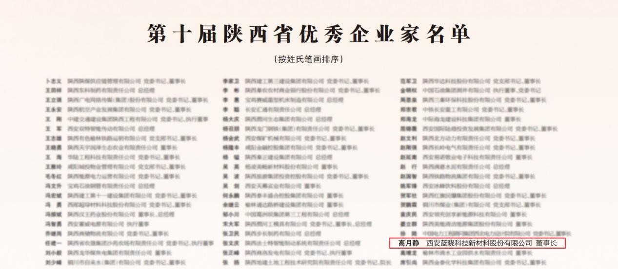 pp电子科技入选“陕西省民营企业50强”，董事长高月静获评“陕西省优良企业家”